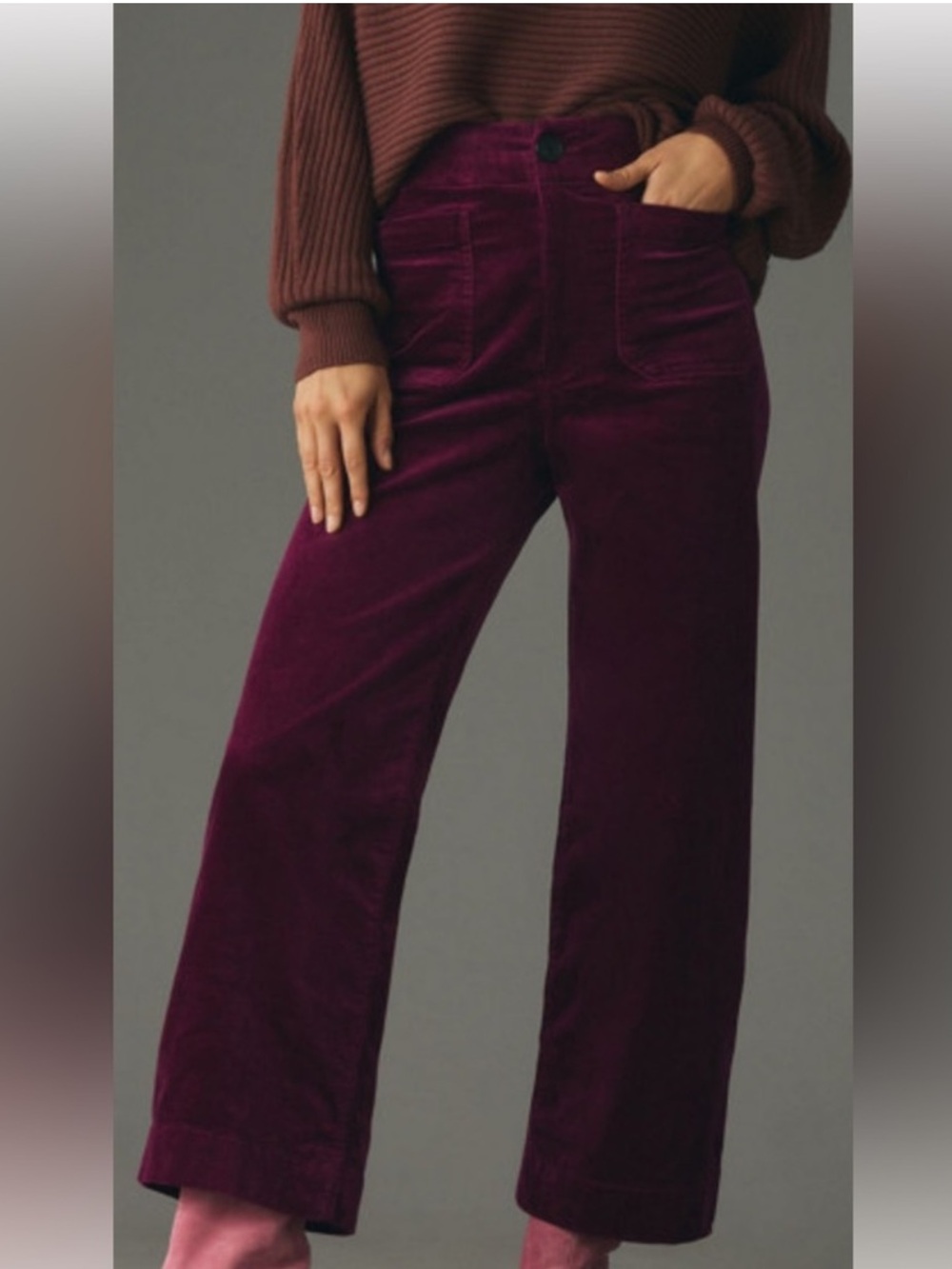 Maeve The Colette Cropped Wide Leg Corduroy Pants Size 20W